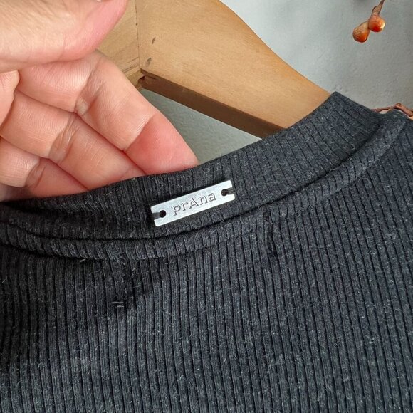 prAna Womens Short Sleeve Rib Knit Shirt Top XTRA-SMALL XS in Black Modal - Picture 4 of 8